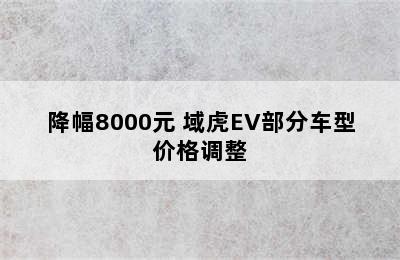 降幅8000元 域虎EV部分车型价格调整